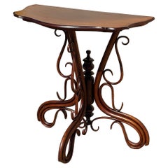 Mesa consola de madera curvada de palisandro pulido de la época victoriana tardía, de Thonet