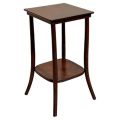 Art Nouveau Bent Oak Pedestal Side Table by Thonet No. 1548