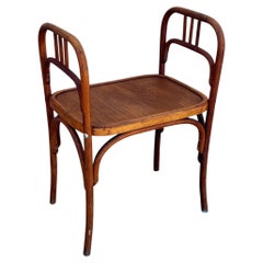 Vienna Secession Bent Oak Bench w/ Side Arms by Fischel Söhne