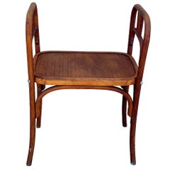 Vienna Secession Bent Oak Bench w/ Side Arms by Fischel Söhne