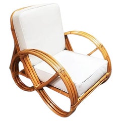 Restored MCM three-Strand Full Round Pretzel Lounge Chair w/ Arched Base