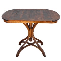 Late Victorian Polished Oak Bent Wood Dining Table by Mundus Thonet