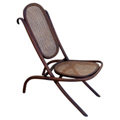 Vienna Secession Bent Oak & Cane Foling Chair No. 01 by Thonet