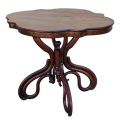 Late Victorian Polished Oak Bent Wood Scrolling Salon Table by Thonet