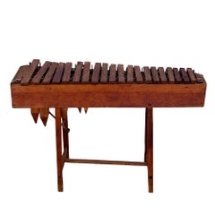 Late Victorian Hand Sculpted Folkart Oak Marimba Xylophone