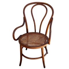 Vienna Secession Bent Oak & Cane Armchair No 18 by Jacob & Josef Kohn for Thonet