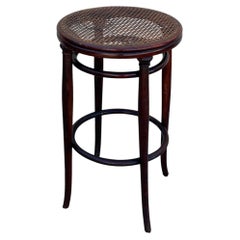 Victorian Vienna Bent Oak & Cane Bar Stool by Thonet