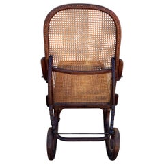 Vienna Secession Bent Oak & Cane Seat Daybed Chaise Lounge by Thonet No.02