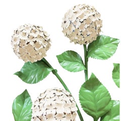 Hollywood Regency Hydrangea Tole Floral Wall Sculpture 7 Light Sconce
