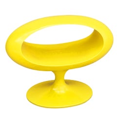 Y2K Space Age William Emmerson attributed "Spheroid" Yellow Side Drinks Table