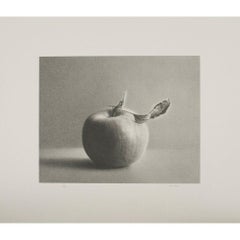 Martha Alf "Apple" Lithograph Print Limited Signed 187/250, Fixed to Matte Board