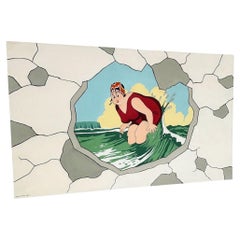 1984 I'm getting a permanent wave! Cheeky Pop Art Cartoon Mural by Thomas Suriya