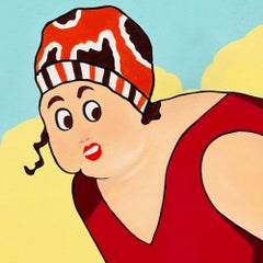 1984 I'm getting a permanent wave! Cheeky Pop Art Cartoon Mural by Thomas Suriya