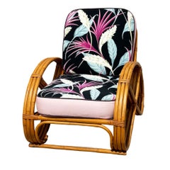 Restored MCM Three-Strand Full Round Pretzel Lounge Chair w/ Arched "U" Base