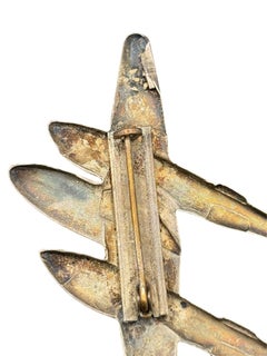 Vintage US Army Air Forces WWII Sterling Silver P-38 Lightning Airplane Brooch