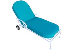 Steel Scrolling Reclining Outdoor / Patio Chaise Lounge by Woodard, Pair