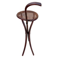 Late Victorian Bent Oak Folding Chair w/ Cane Seat by Gebrüder Thonet