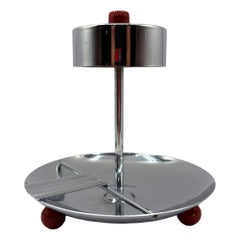 Early Mid-Century Chrome and Bakelite Ashtray W/ Pull-match Dispenser