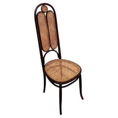Vienna Secession Bent Oak & Cane High Back Side Chair No. 16 by Thonet