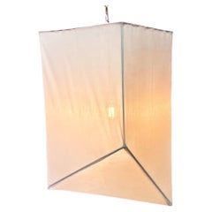 Von Isamu Noguchi inspirierte geometrische Hängelaterne aus Leinen, 6 Stück verfügbar
