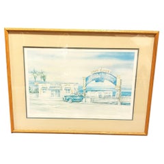 1983 "Harbor Entrance Santa Monica" Print by Tom Brittain Signed 32/950, Framed