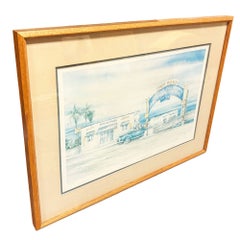 1983 "Harbor Entrance Santa Monica" Print by Tom Brittain Signed 32/950, Framed