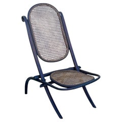 Vienna Secession Dark Stain Bent Oak & Cane Foling Chair No. 01 by Thonet