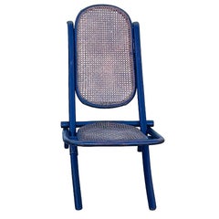 Vienna Secession Bent Oak & Cane Folding Chair No. 01 in Dark Stain by Thonet