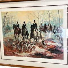 Mark King "Autumn Hunt" Hand Signed Art Serigraph Limited 60/75, Framed