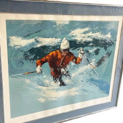 Mark King "Powder Skier" Hand Signed Art Serigraph Limited 247/325, Framed