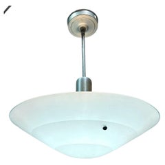 Memphis Streamline Sky Blue Art Glass Chandelier Pendant Light by Three Zone