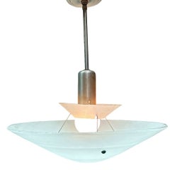 Memphis Streamline Sky Blue Art Glass Chandelier Pendant Light by Three Zone