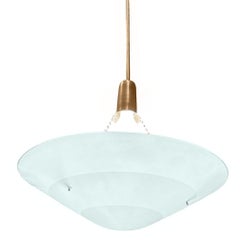 Large 40" Memphis Streamline Sky Blue Art Glass Chandelier Pendant Light
