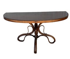Late Victorian Bent Wood Scrolling Console Table w/ Marble Top by Thonet