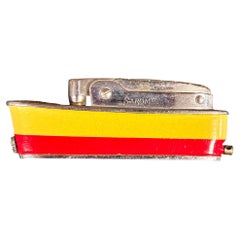 MCM Novelty "Cruiser" Yellow & Red Cruise Ship Enameled Lighter by Sarome Japan