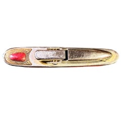 MCM Novelty "Cruiser" Yellow & Red Cruise Ship Enameled Lighter by Sarome Japan