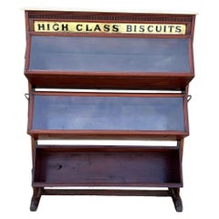 19th Century "High Class Biscuts" Mahogany Shop Display Cabinet by Parnall Son