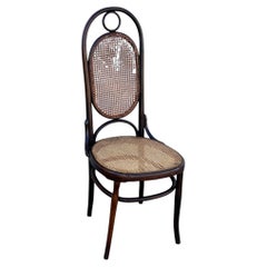 Vienna Secession Bent Oak & Cane High Back Side Chair No. 17 by Thonet