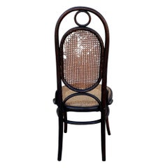 Vienna Secession Bent Oak & Cane High Back Side Chair No. 17 by Thonet