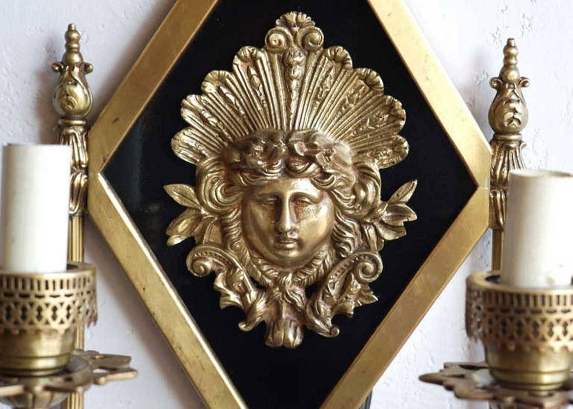 Early 20th Century Neoclassical Bronze Two-Arm Sconce 1