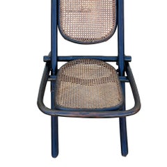 Vienna Secession Dark Stain Bent Oak & Wicker Folding Chair No. 01 by Thonet