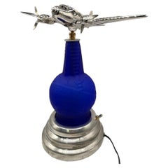 1939 New York World's Fair DC-3 Deco Airplane Lamp w/ Propellers by Rick Ramírez