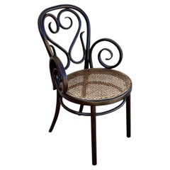 Large Victorian No.4 Bent Oak Cafe Daum Style Bentwood Armchair by Thonet