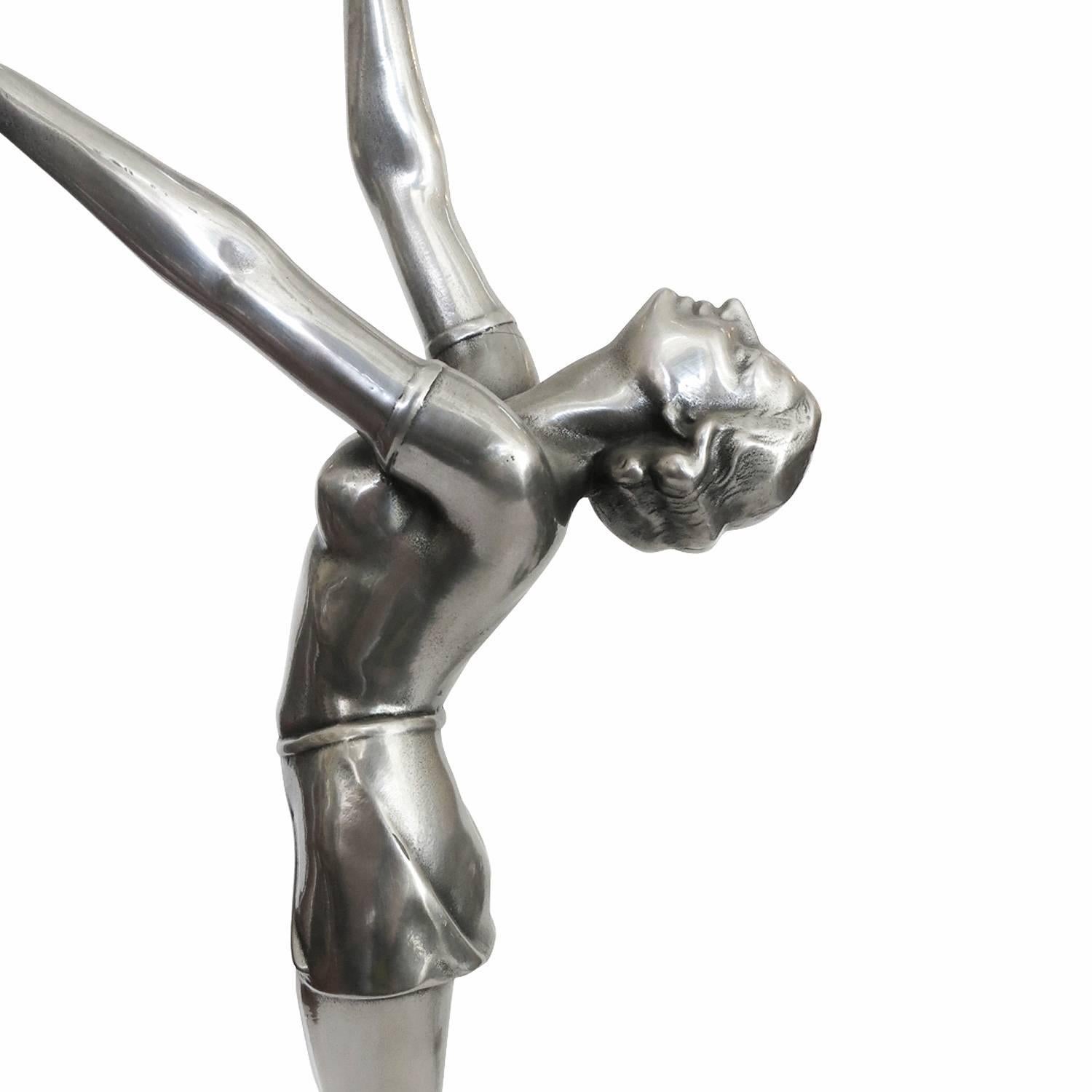 French Art Deco Style Nude Danseuse Bronze Statue 2