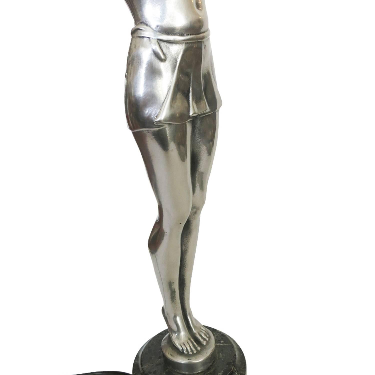 French Art Deco Style Nude Danseuse Bronze Statue 4