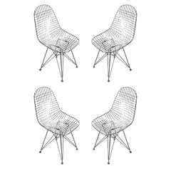 Eames DKR Draht-Beistellstuhl für Herman Miller, Sechser-Set, Chrom-Re-Edition