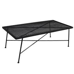 Wrought Iron and Mesh Low Outdoor/Patio Coffee Table by Russell Woodard Company