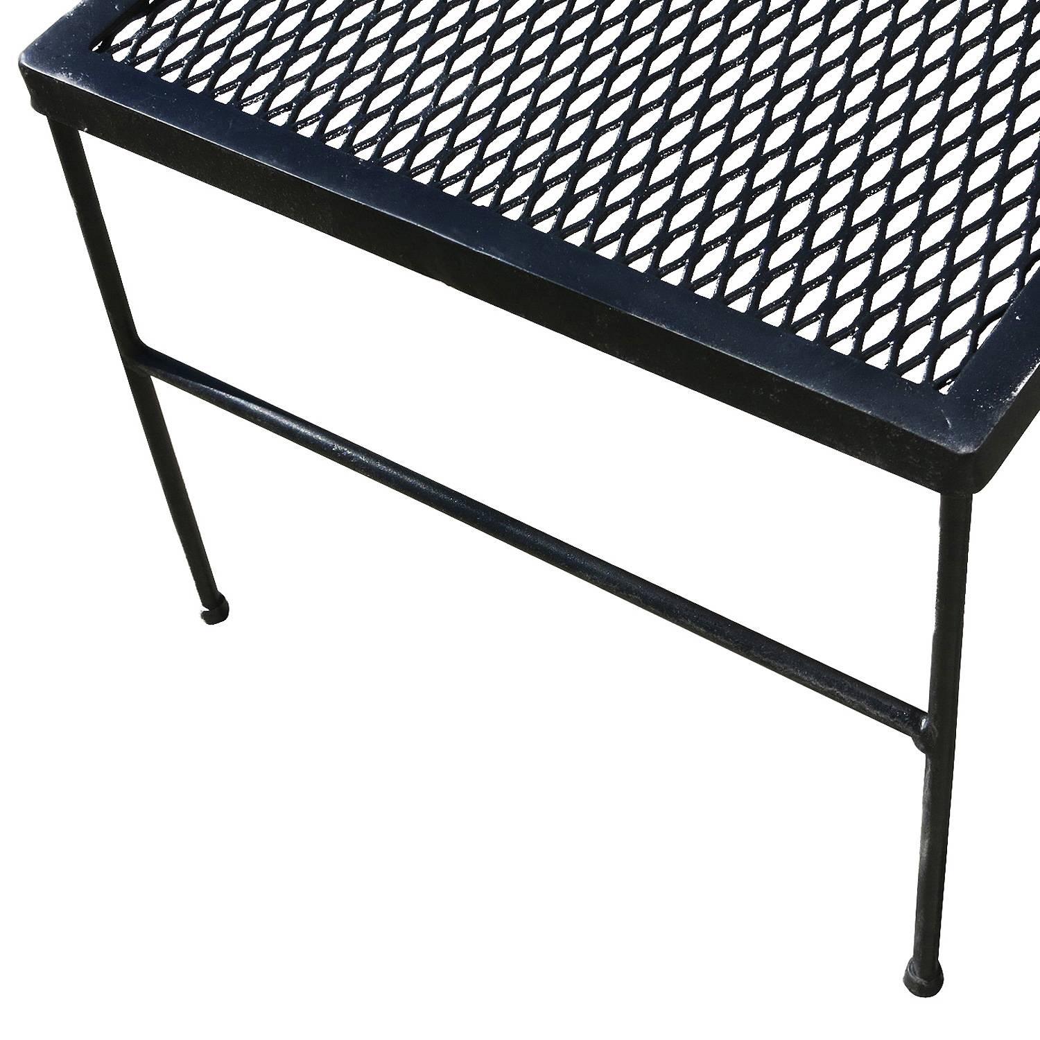 black wrought iron outdoor coffee table