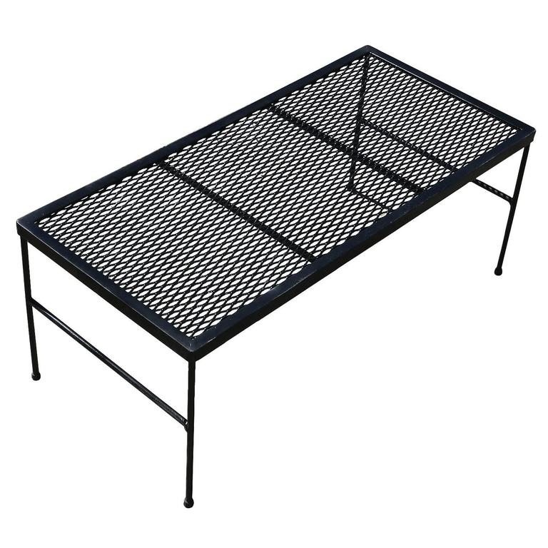 Mesh Small Coffee Table, Small Outdoor Wrought Iron Coffee Table