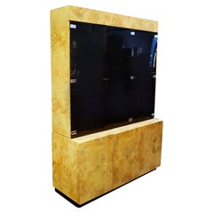 Burl wood China Lighted Cabinet by Dillingham